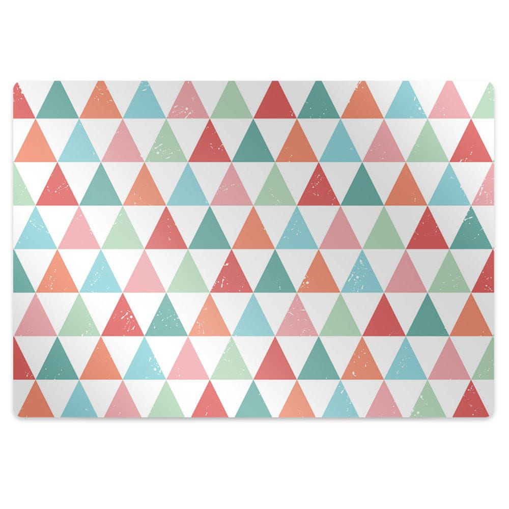 kobercomat.sk Podložka pod kancelársku stoličku farebné trojuholníky 100x70 cm 